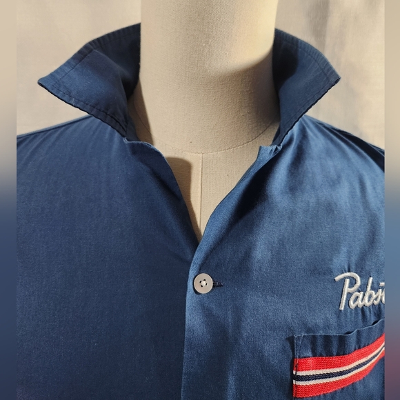 Pabst Blue Button-Up Shirt with Red Accents - Picture 2 of 9